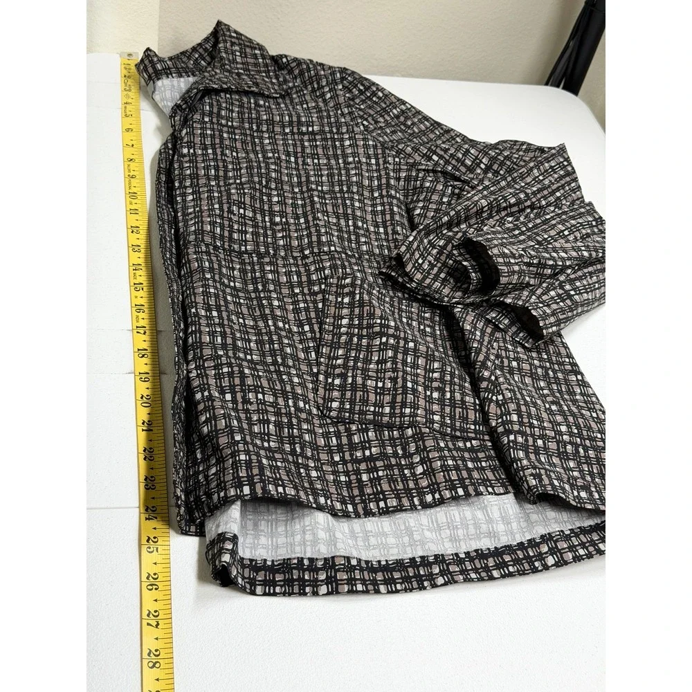 Habitat Jacket Womens XXL Black Abstract Check Lagenlook Artsy Stretch Relaxed